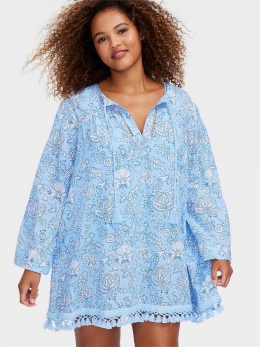 Women's Floral Vines Tunic Dress Blue - Roller Rabbit x Target 2X